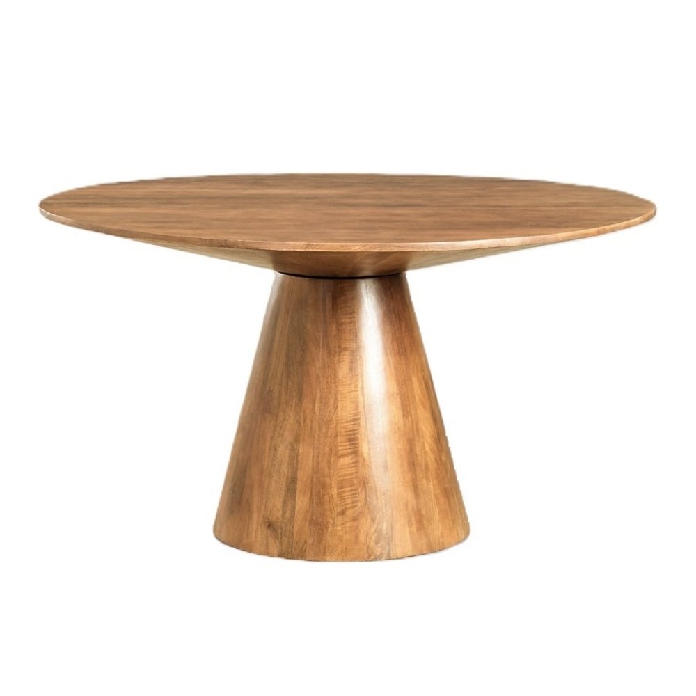 11 Mango Wood Natural Brown Dining Table - Image 1