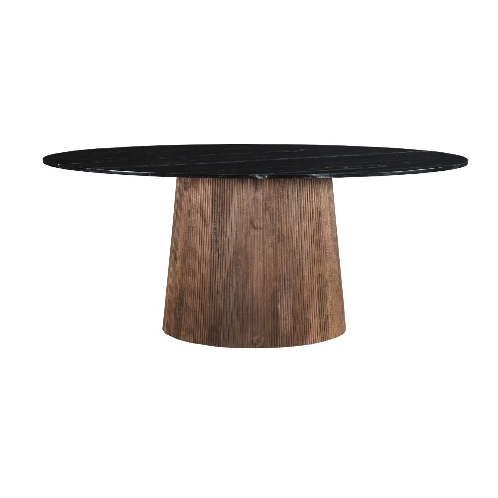 Black & Brown Marble Top Dining Table - Image 1