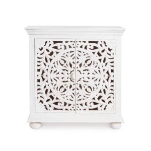 White Carving Cabinet